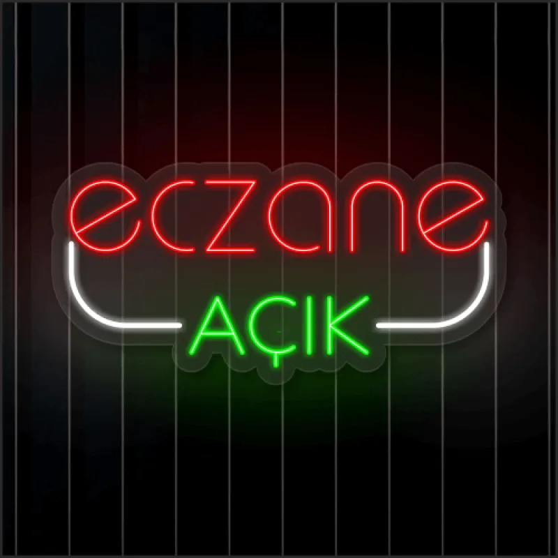 Eczane Açık Neon Led Tabela 60x30CM — referans görsel — değiştirilecek