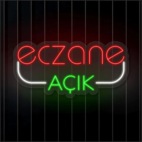 Eczane Açık Neon Led Tabela 60x30CM — referans görsel — değiştirilecek