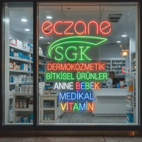 Neon Tabela SGK, Dermokozmetik, Medikal, Vitamin ve Bebek — referans görsel — değiştirilecek